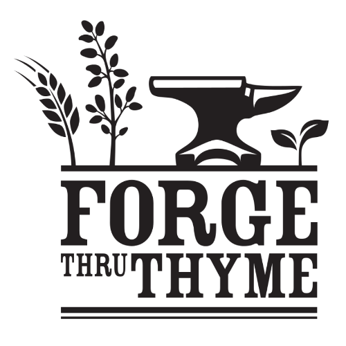 Logo Forge Thru Thyme Anvil and Plants