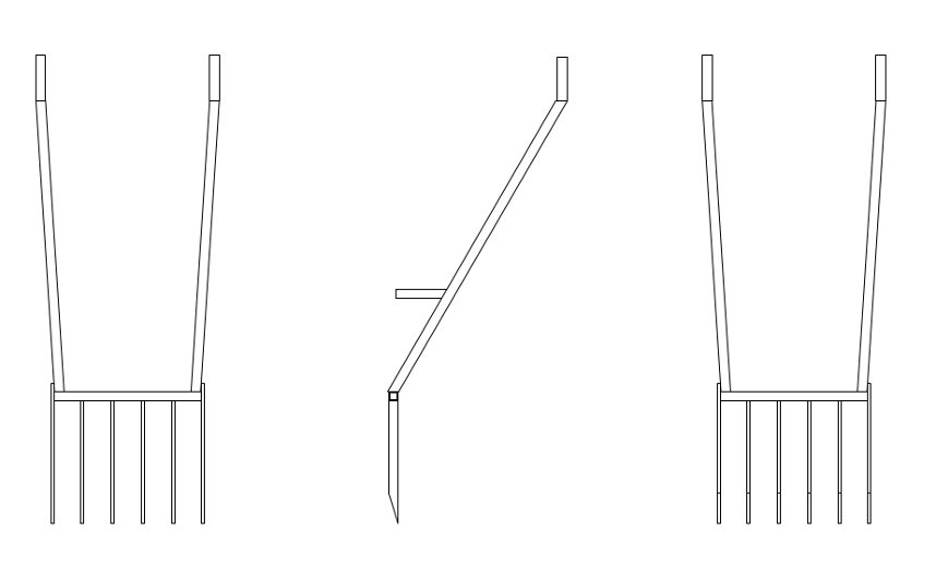 Sketch of 20 inch Wide BroadFork