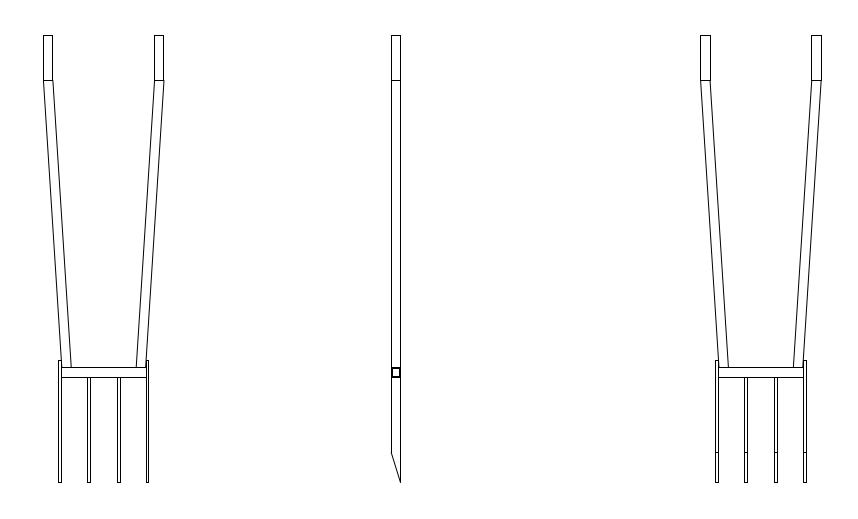 Sketch of 12 inch Wide BroadFork